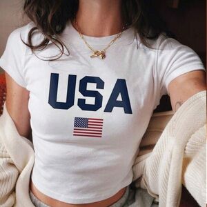 USA 🇺🇸 Graphic Tee Crop Top